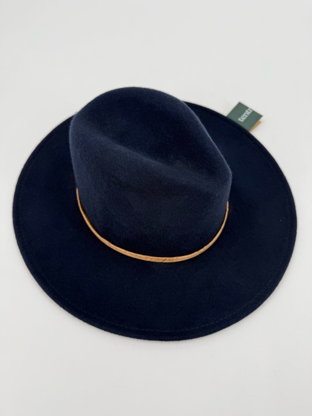 tentree Festival Hat Recycled Wool Full Brimmed Felt Fedora in Dark Ocean Blue S